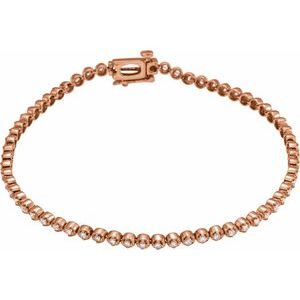 14K Rose Gold 1 CTW Natural Diamond Line 7" Bracelet