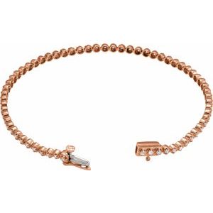 14K Rose Gold 1 CTW Natural Diamond Line 7" Bracelet