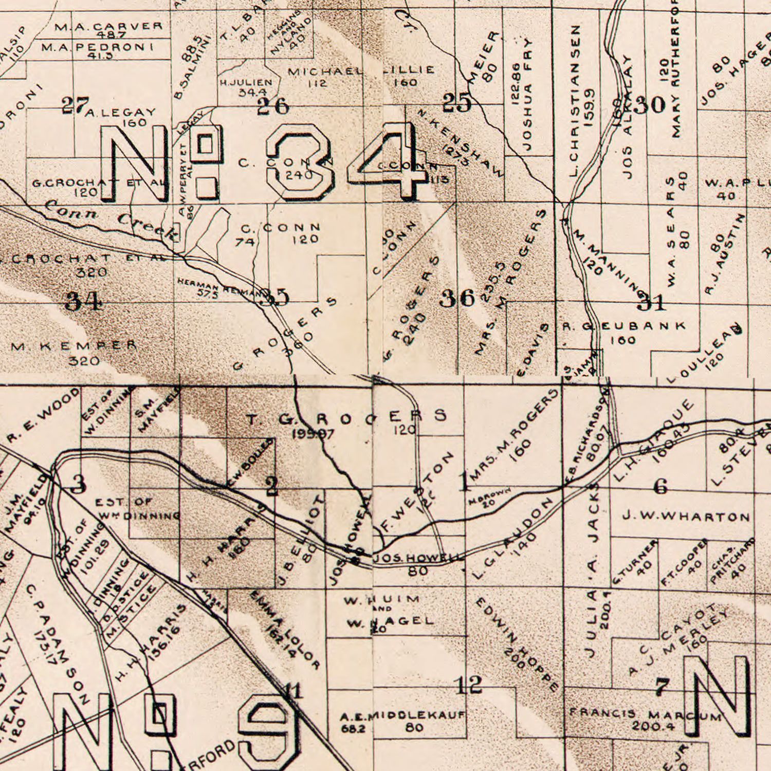 Vintage Map of Napa County, California 1895