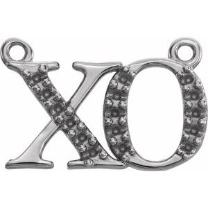 14K White Gold Accented "XO" Phrase Necklace Center