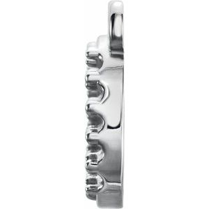 14K White Gold Accented "XO" Phrase Necklace Center