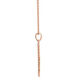 14K Rose Gold 1/5 CTW Natural Diamond Feather 16-18" Necklace