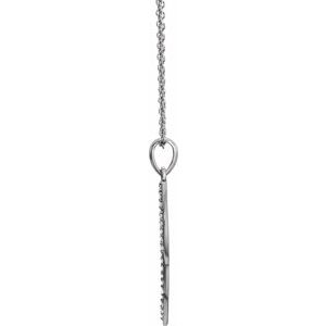 14K White Gold 1/5 CTW Natural Diamond Feather 16-18" Necklace