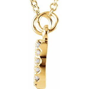 14K Yellow Gold .07 CTW Natural Diamond "XO" Phrase 16 1/2" Necklace
