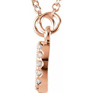 14K Rose Gold .07 CTW Natural Diamond "XO" Phrase 16 1/2" Necklace