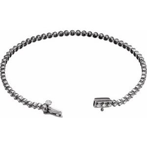 14K White Gold 1 CTW Natural Diamond Line 7" Bracelet – image 3