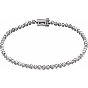 14K White Gold Line 7" Bracelet Mounting