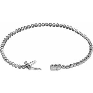 14K White Gold Line 7" Bracelet Mounting – image 2