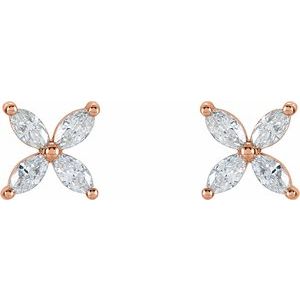 14K Rose Gold 1/2 CTW Natural Diamond Cluster Earrings – image 2
