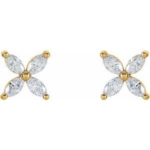 14K Yellow Gold 1/2 CTW Natural Diamond Cluster Earrings – image 2