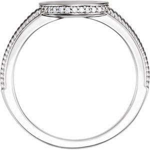 Platinum .06 CTW Natural Diamond Signet Ring