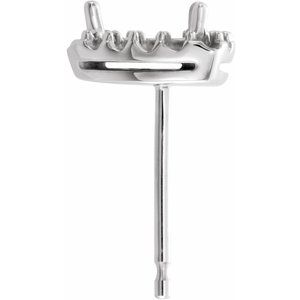 Platinum 5 mm Trillion 3-Prong Halo-Style Earring Mounting – image 2