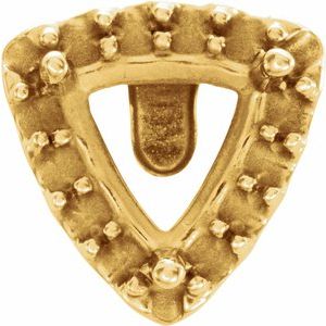 14K Yellow Gold 5 mm Trillion 3-Prong Halo-Style Earring Mounting