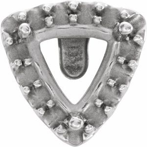 14K White Gold 5 mm Trillion 3-Prong Halo-Style Earring Mounting