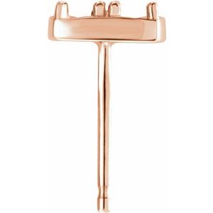14K Rose Gold 2.5 mm Round Cluster Earring Mounting – image 2