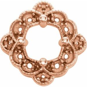 14K Rose Gold 5 mm Cushion Earring Mounting