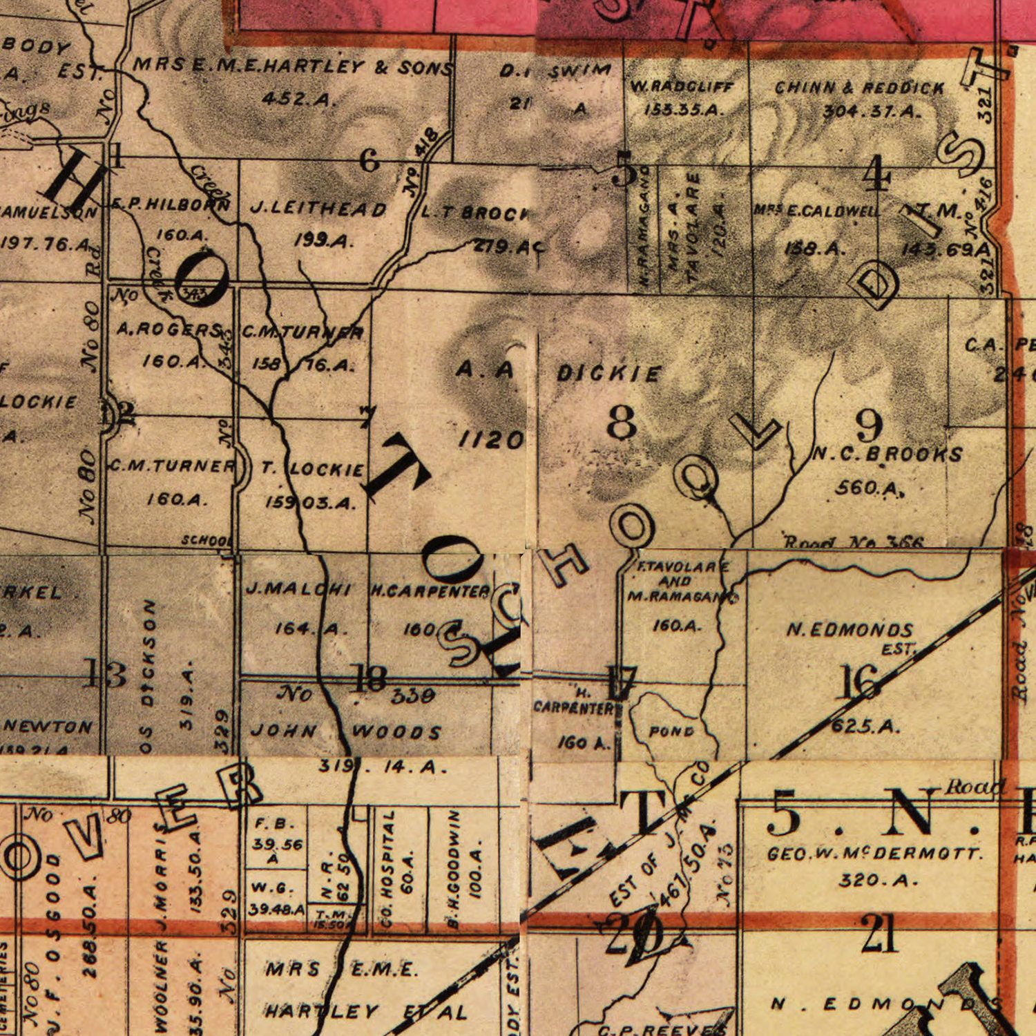 Vintage Map of Solano County, California 1890
