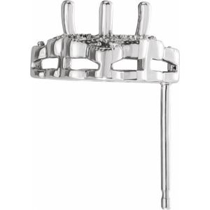 Platinum 5 mm Cushion Earring Mounting – image 2