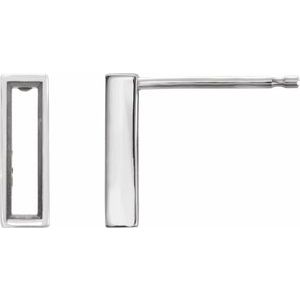 Platinum 4x2 mm Straight Baguette Earring Mounting