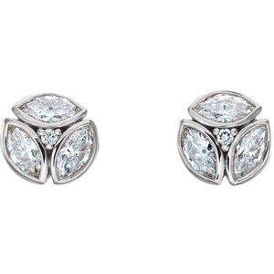 Sterling Silver 1/2 CTW Natural Diamond Earrings