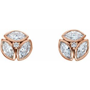 14K Rose Gold 1/2 CTW Natural Diamond Earrings – image 2