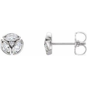 14K White Gold 1/2 CTW Natural Diamond Earrings