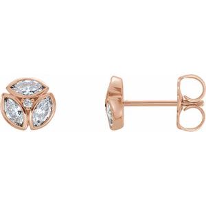14K Rose Gold 1/2 CTW Natural Diamond Earrings
