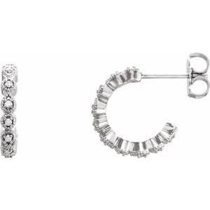 14K Yellow Gold 1.2 mm Round 15.1 mm Hoop Earring Mounting – image 2