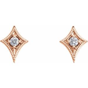 14K Rose Gold 1/8 CTW Natural Diamond Geometric Earrings – image 2