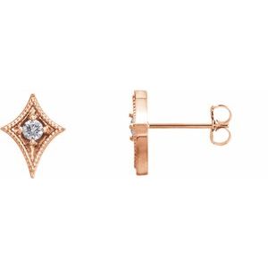 14K Rose Gold 1/8 CTW Natural Diamond Geometric Earrings