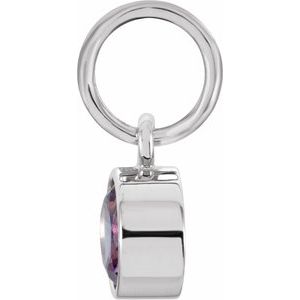 14K White Gold Posh Mommy® Imitation Alexandrite Charm/Pendant – image 2