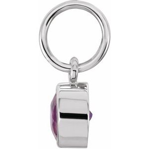 Sterling Silver Posh Mommy® Imitation Amethyst Charm/Pendant – image 2