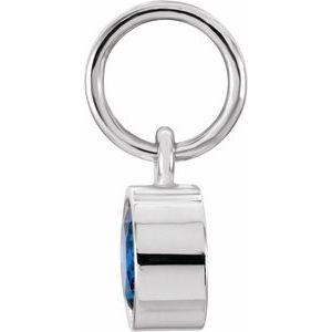 Sterling Silver Posh Mommy® Imitation Blue Sapphire Charm/Pendant – image 2