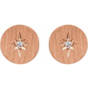 14K Rose Gold .02 CTW Natural Diamond Earrings