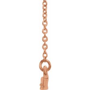 14K Rose Gold 1/8 CTW Natural Diamond Curved Bar 16" Necklace