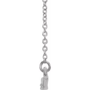 14K White Gold 1/8 CTW Natural Diamond Curved Bar 16" Necklace