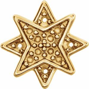 14K Yellow Gold 1 mm Round Accented Star Earring Mounting