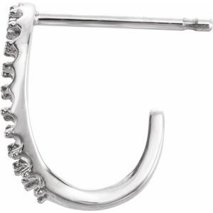 Platinum Geometric J-Hoop Earring Mounting – image 2
