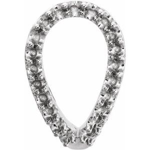 Sterling Silver Geometric J-Hoop Earring Mounting