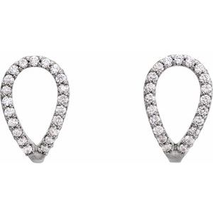 Sterling Silver 1/5 CTW Natural Diamond Geometric J-Hoop Earrings – image 2