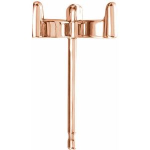 14K Rose Gold 4x2 mm Marquise Cluster Earring Mounting – image 2
