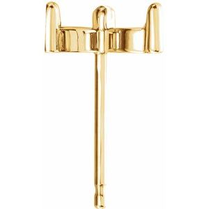 14K Yellow Gold 4x2 mm Marquise Cluster Earring Mounting – image 2