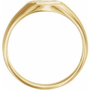 14K Yellow Gold .07 CTW Natural Diamond 11x10 mm Oval Signet Ring