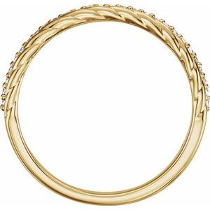 14K Yellow Gold 1/6 CTW Natural Diamond Rope Ring