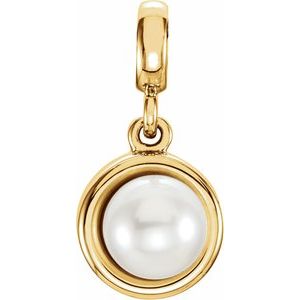 14K Yellow Gold Freshwater Cultured Pearl Pendant