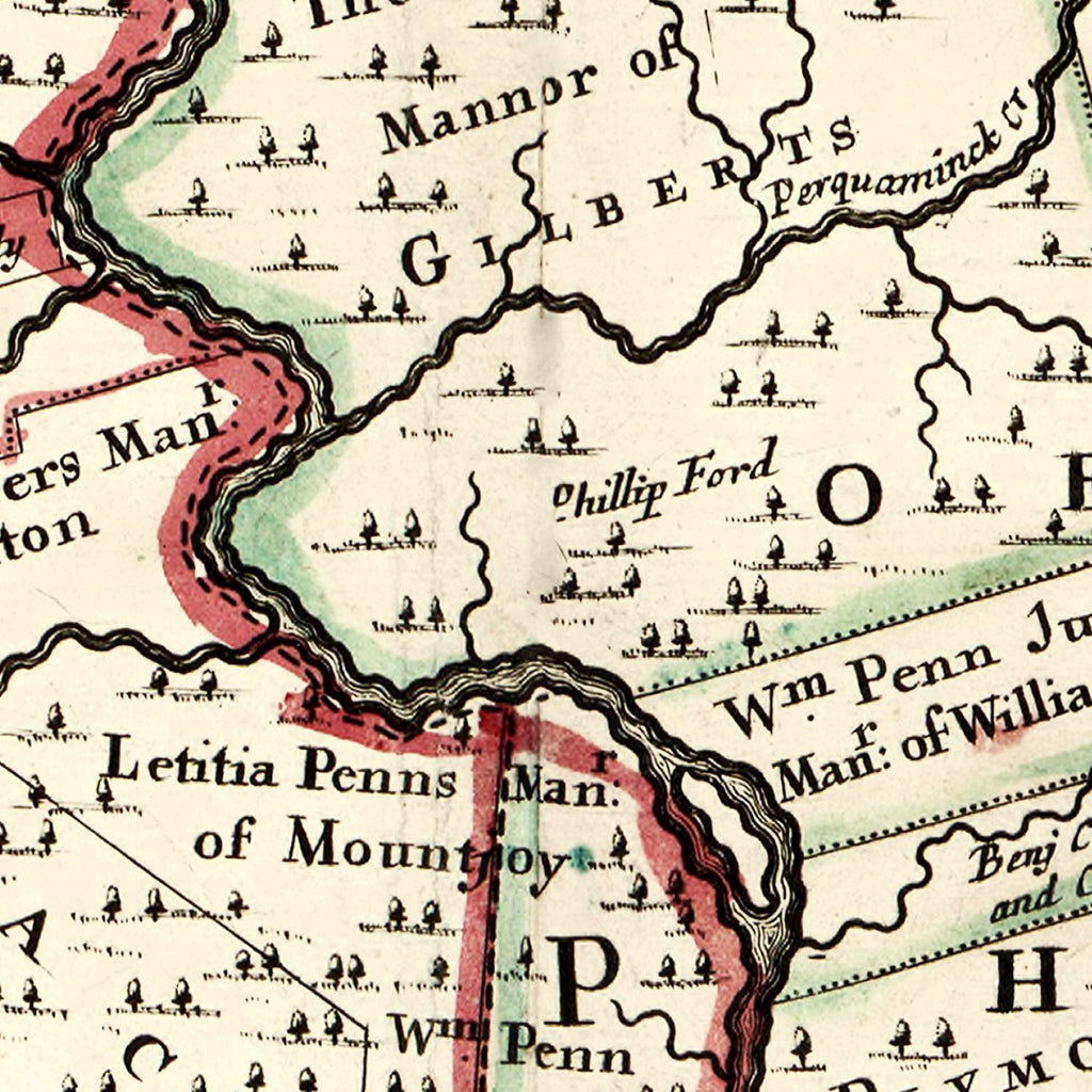 Vintage Map of Pennsylvania 1687