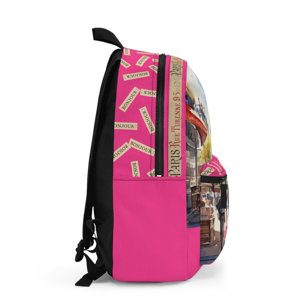 Parisian Street Art Backpack, Trendy School Bag, Travel Backpack, Vibrant Paris Design Bookbag, Unique Gift for Students