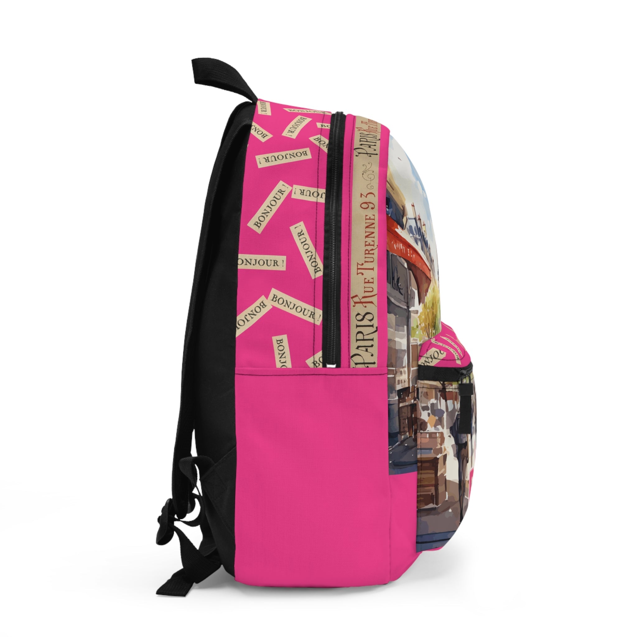 Parisian Street Art Backpack, Trendy School Bag, Travel Backpack, Vibrant Paris Design Bookbag, Unique Gift for Students
