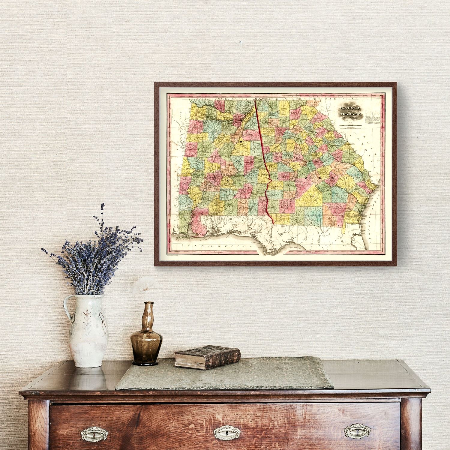 Vintage Map of Alabama 1853