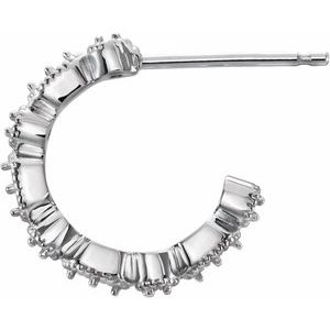 Platinum 1 mm Round 13.36 mm Hoop Earring Mounting – image 2